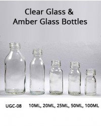 Glear Glass Screw Neck Bottle